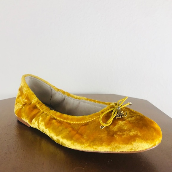 Sam Edelman Felicia Yellow Crushed Velvet Size 6 - Picture 7 of 14